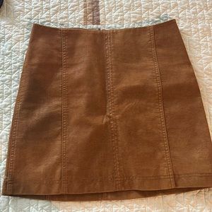 Free People tan faux leather mini skirt